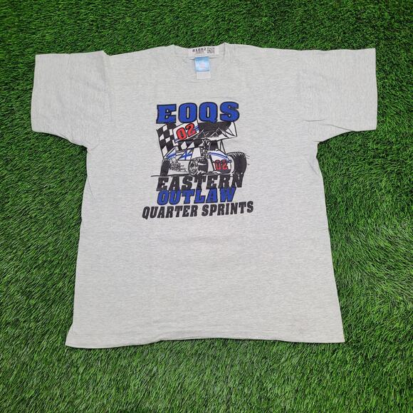 Vintage Quarter Sprints Racing Shirt L 21x26 Eastern-Outlaw Y2K - Picture 1 of 14